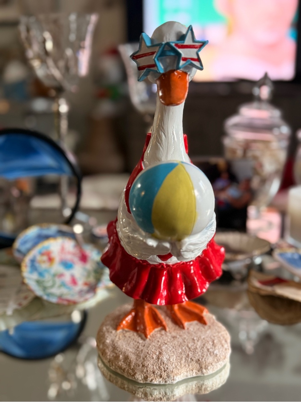 Patriotic Beach Goose Figurine – NWOT – 12” Tall
